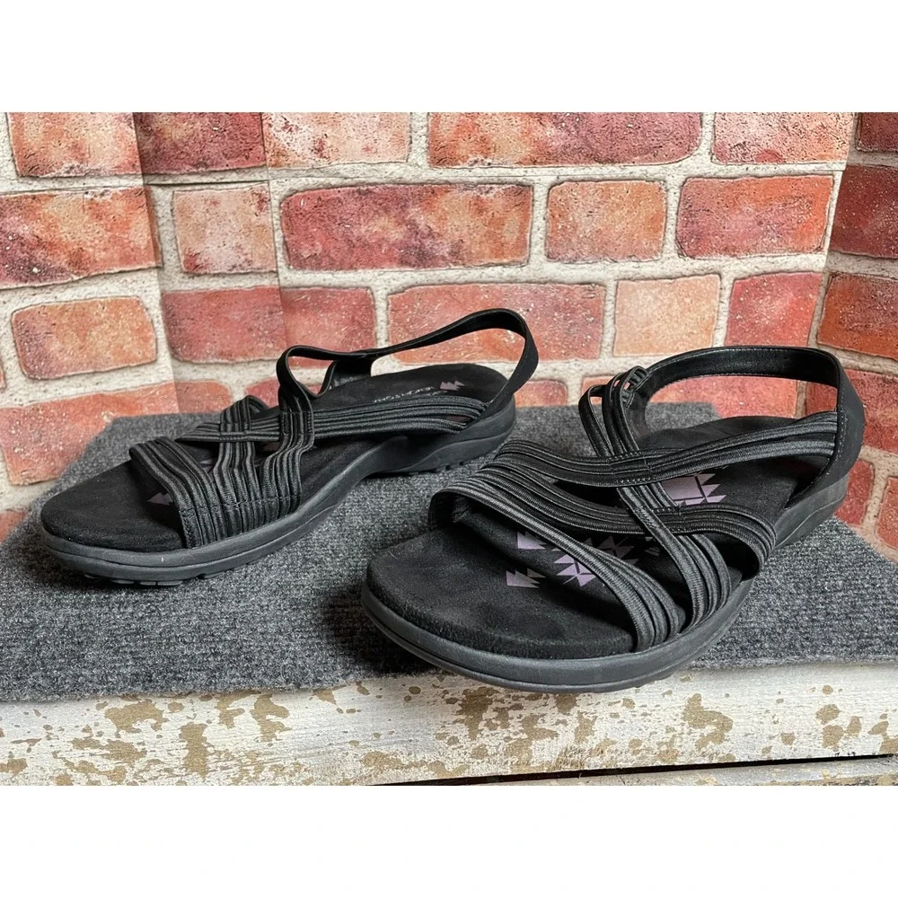 Skechers Black Strappy Slingback Sandals